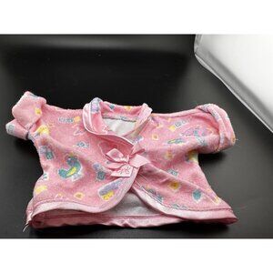 Vtg Cabbage‎ Patch Kids Shirt Bath Baby Pink Animals Doll Pajamas